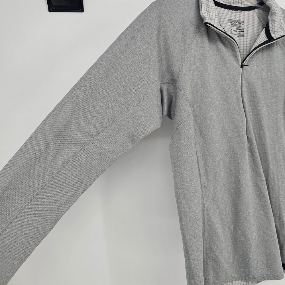 Patagonia Capilene 1/4 Zip Pullover Womens M Gray Baselayer Outdoor Hiking - Picture 7 of 10
